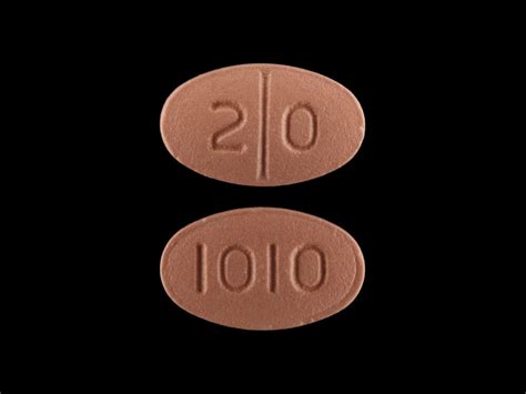 2 0 1010 pill - BROWN OVAL Pill with imprint 2 0 1010 ; 1010 2 0 tablet for treatment of Alcoholism, Dementia, Depressive Disorder, Diabetic Neuropathies, Obsessive-Compulsive Disorder, Tobacco Use Disorder with Adverse Reactions & Drug Interactions supplied by Torrent Pharmaceuticals Limited